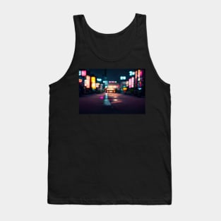 Tokyo City Street View With Neon signs / Tokyo, Japan Tank Top